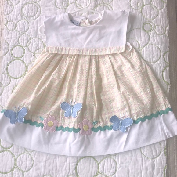 Girls LIL CACTUS pink boutique sundress 5 NEW seersucker owl applique dress